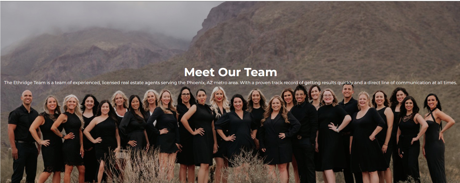 Ethridge Team 1 The Ethridge Team of realtors standing in the wilderness of Phoenix AZ